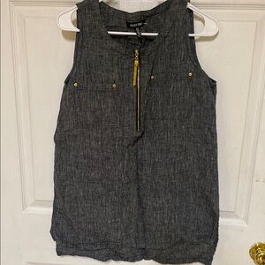 Ellen Tracy Charcoal Tank with Gold Accents